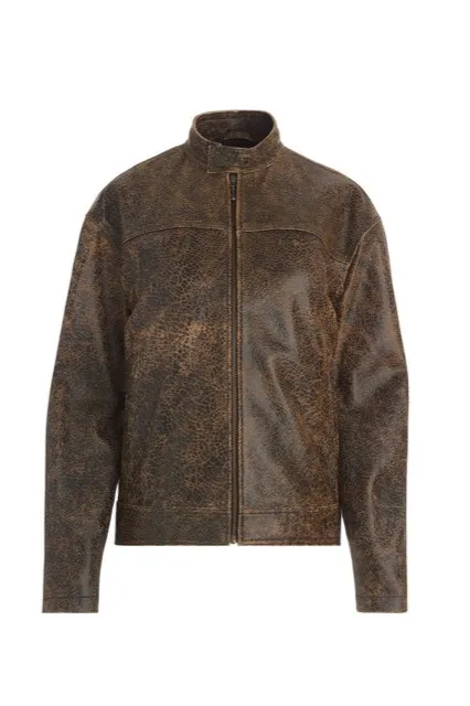 Leather biker jacket